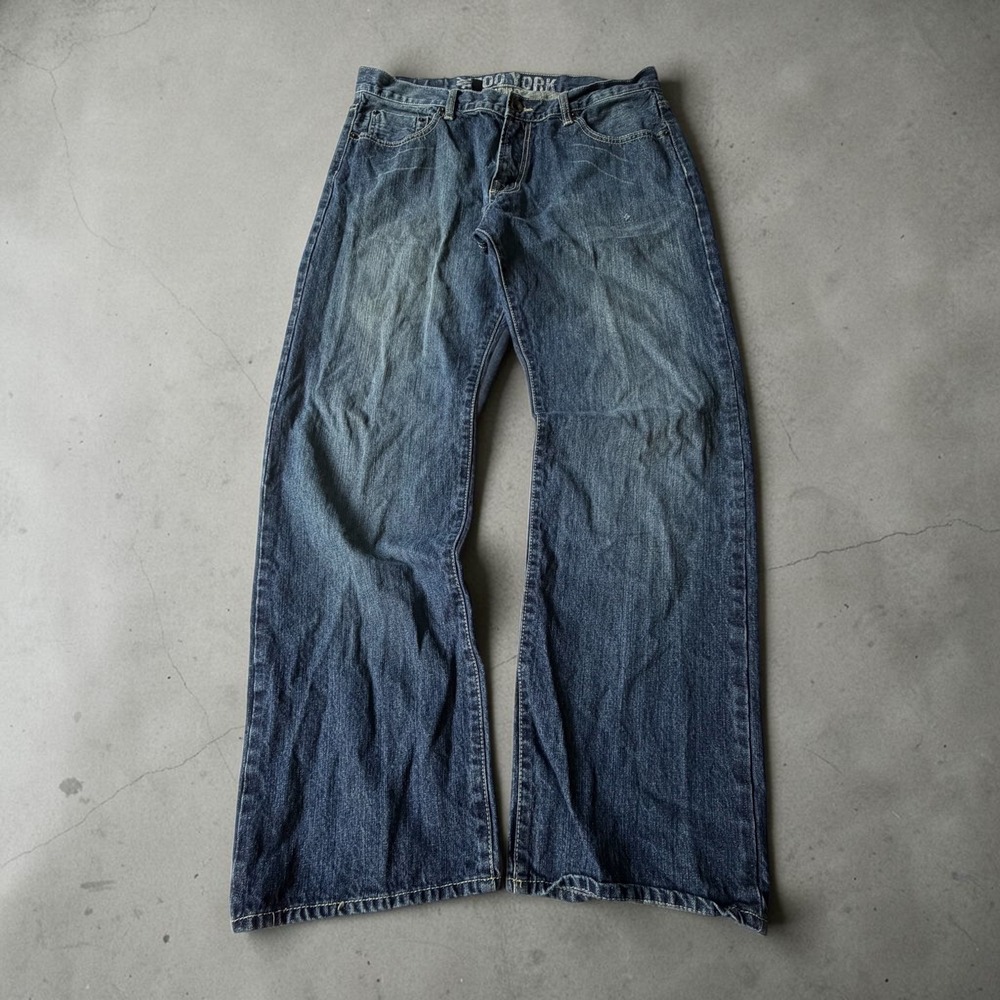 Zoo York Unbreakable Baggy Wide Leg Skate Jeans Mens 36 Medium Wash Blue Denim